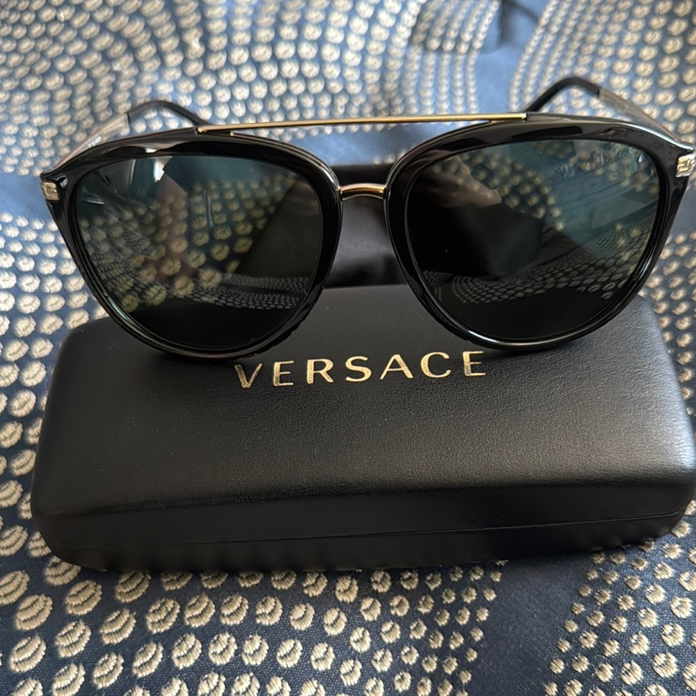 Versace Black and Gold Sunglasses